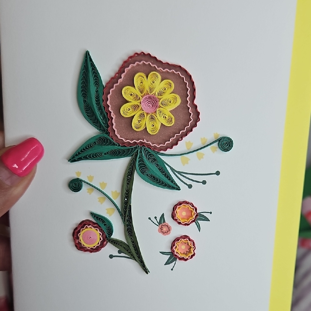 Floral Quilling Art Card - Picture 1 of 2